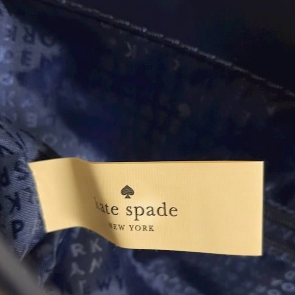 Authentic Kate Spade Blue Leather Halsey la vita Ostrich Handbag and wallet - Picture 13 of 15